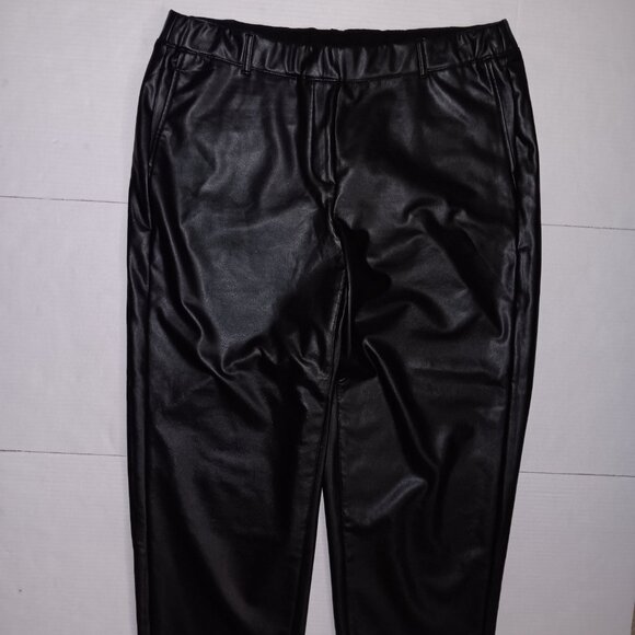 J.JILL WOMEN'S PULL ON FAUX LEATHER PANTS - Picture 6 of 13
